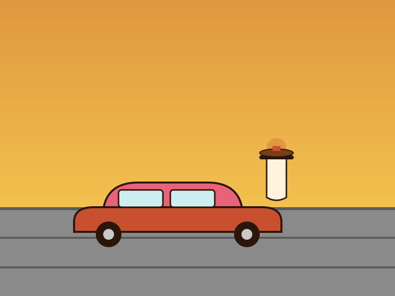 Retro car hop tray service illustration